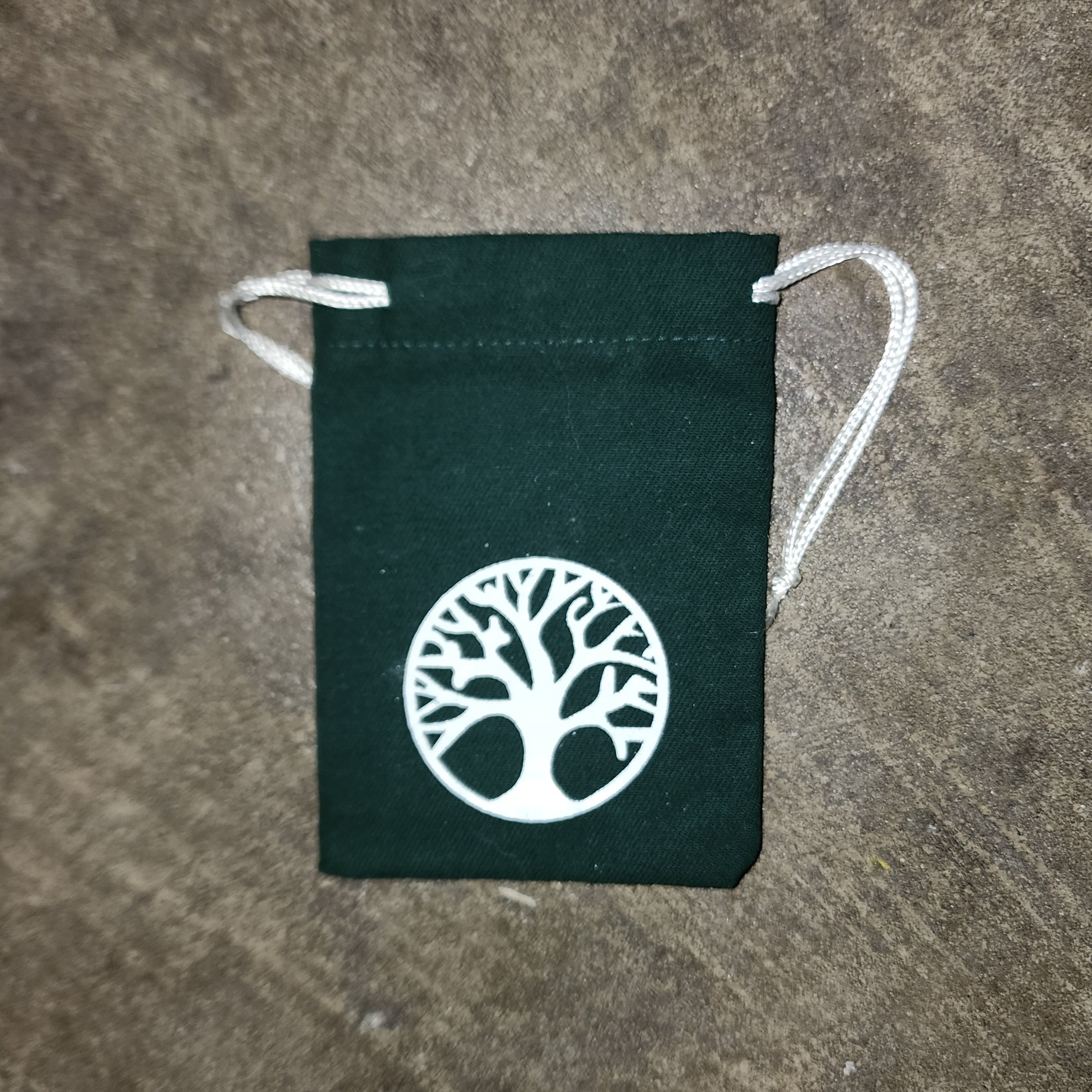 Small Stone Drawstring Bag with Design