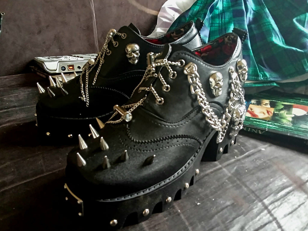 Skull Shoes With Spikes Women's | Shoes | Wiccan Center