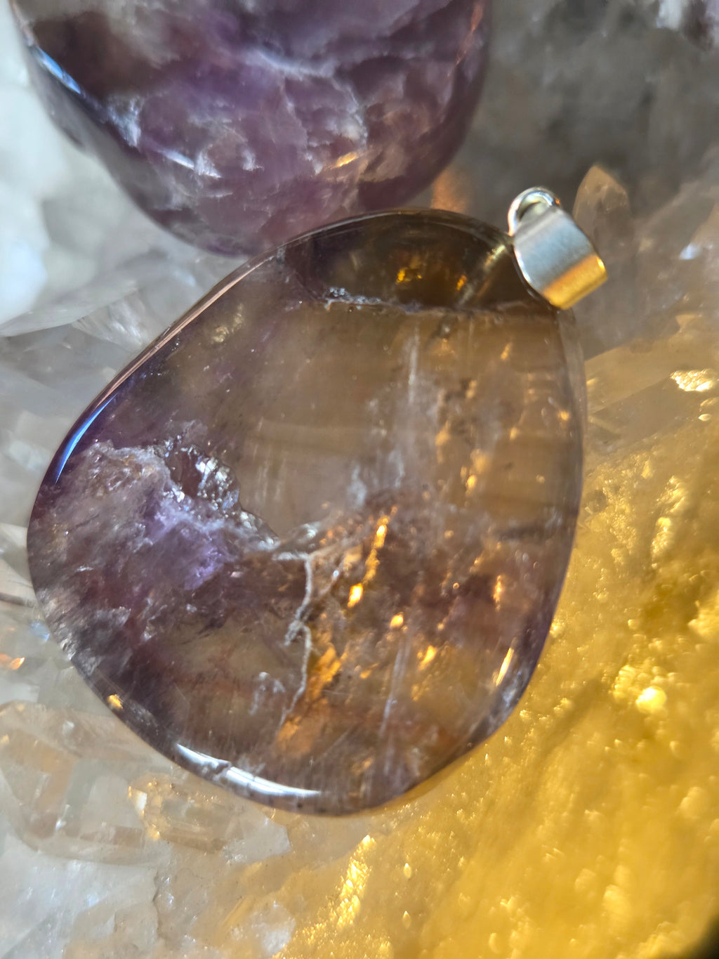 Super 7 (Melody Stone) Pendant – Rough (.5") or Polished Slice (1") • Spiritual Awakening & Harmony | | Wiccan Center