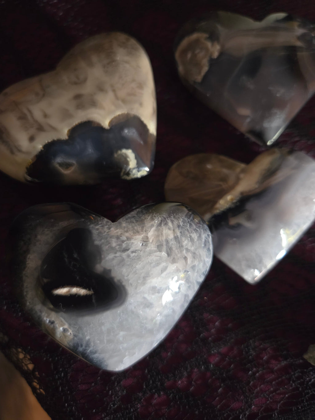 Volcanic Agate Polished Heart – Strength • Transformation • Luminous Energy (UV Reactive Green Glow) | | Wiccan Center