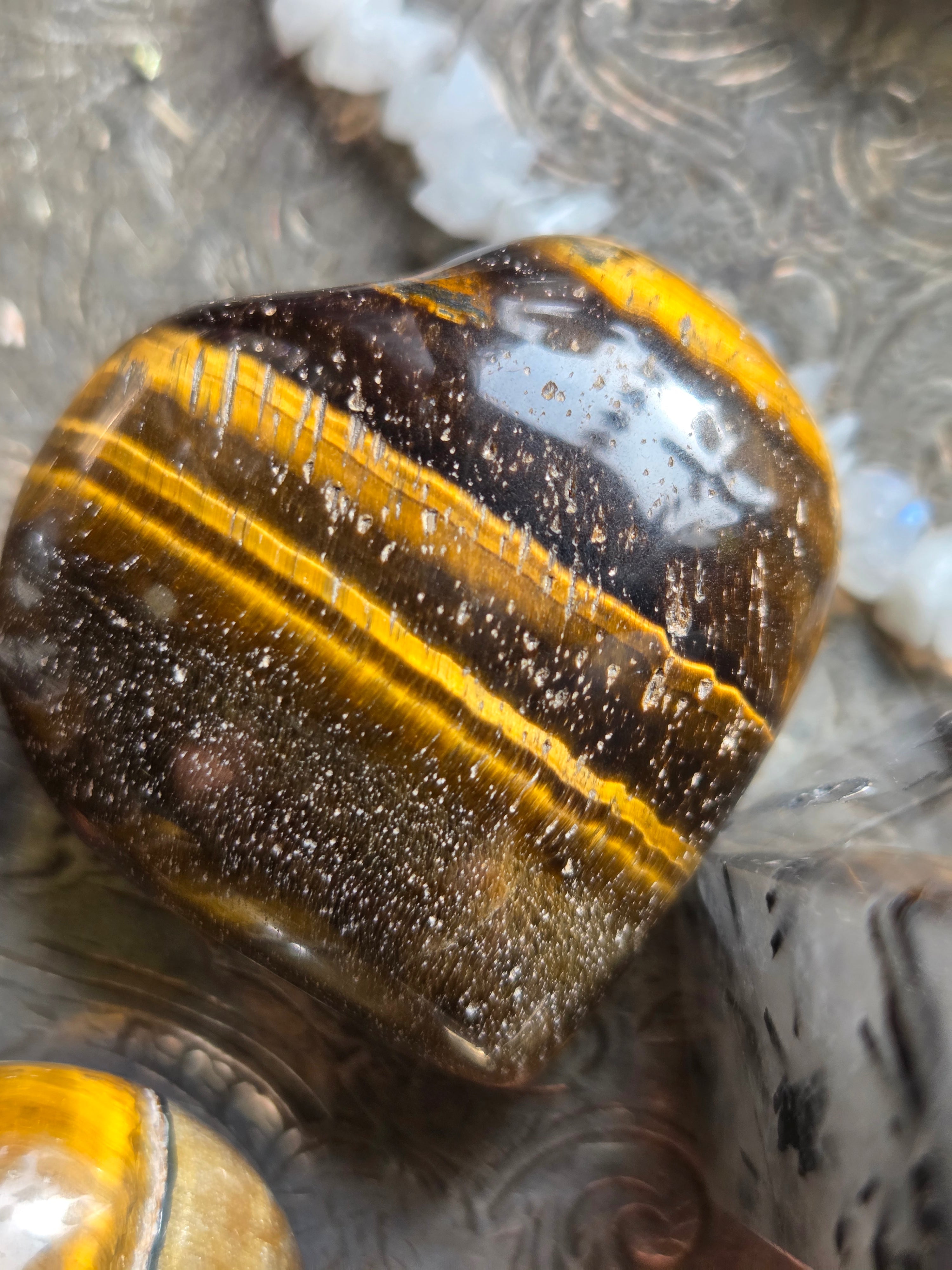 Tiger’s Eye Puffy Heart (1–1.5") – Confidence • Protection • Courage | | Wiccan Center