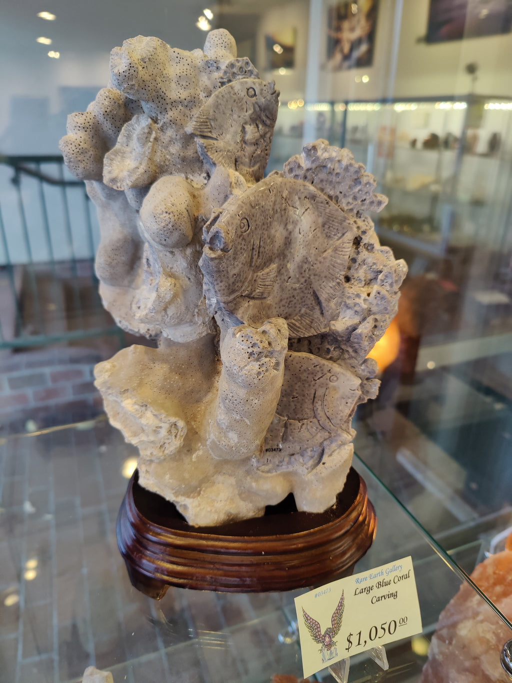 Large Blue Coral Carving | Lapidary | Wiccan Center