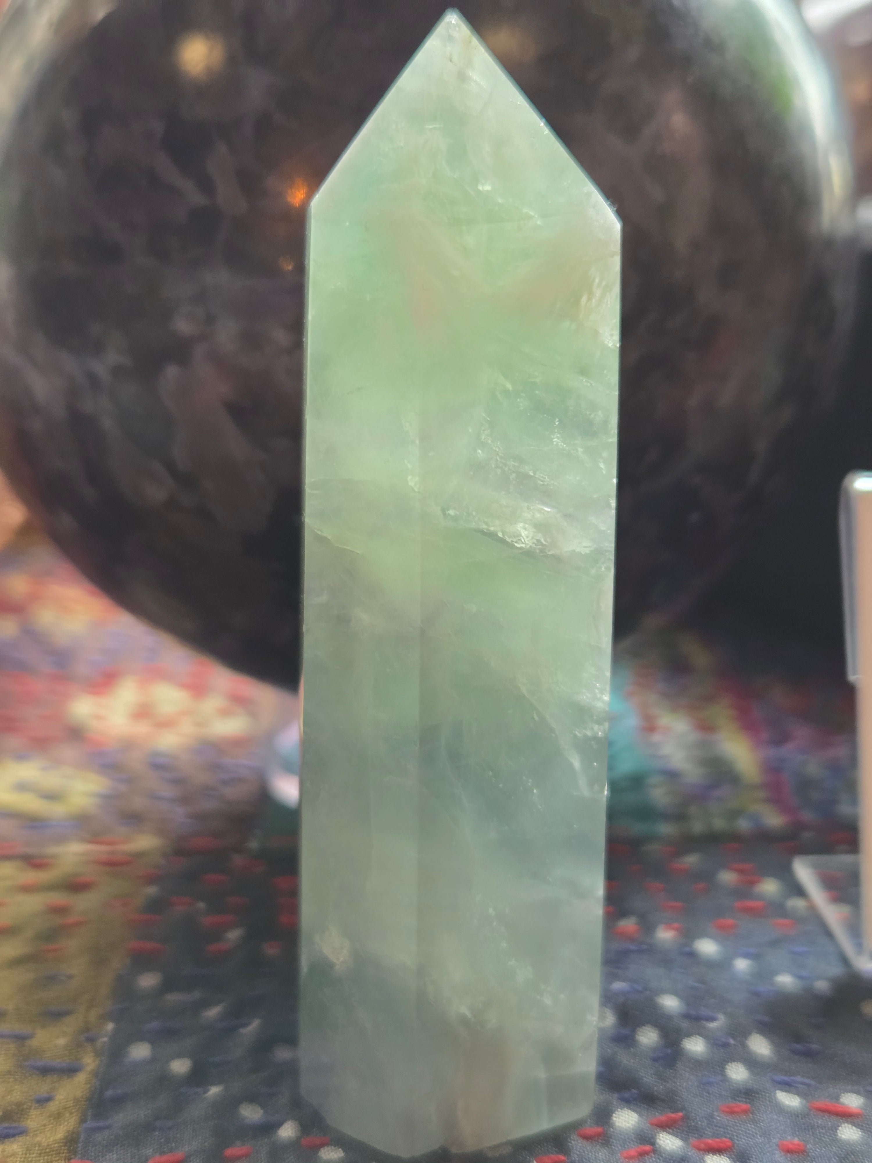 Green Feather Fluorite Tower | | Wiccan Center