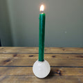 Selenite Satin Spar Mini Sphere Candle Holder – Sacred Space Chime Spell Altar Base | candle | Wiccan Center