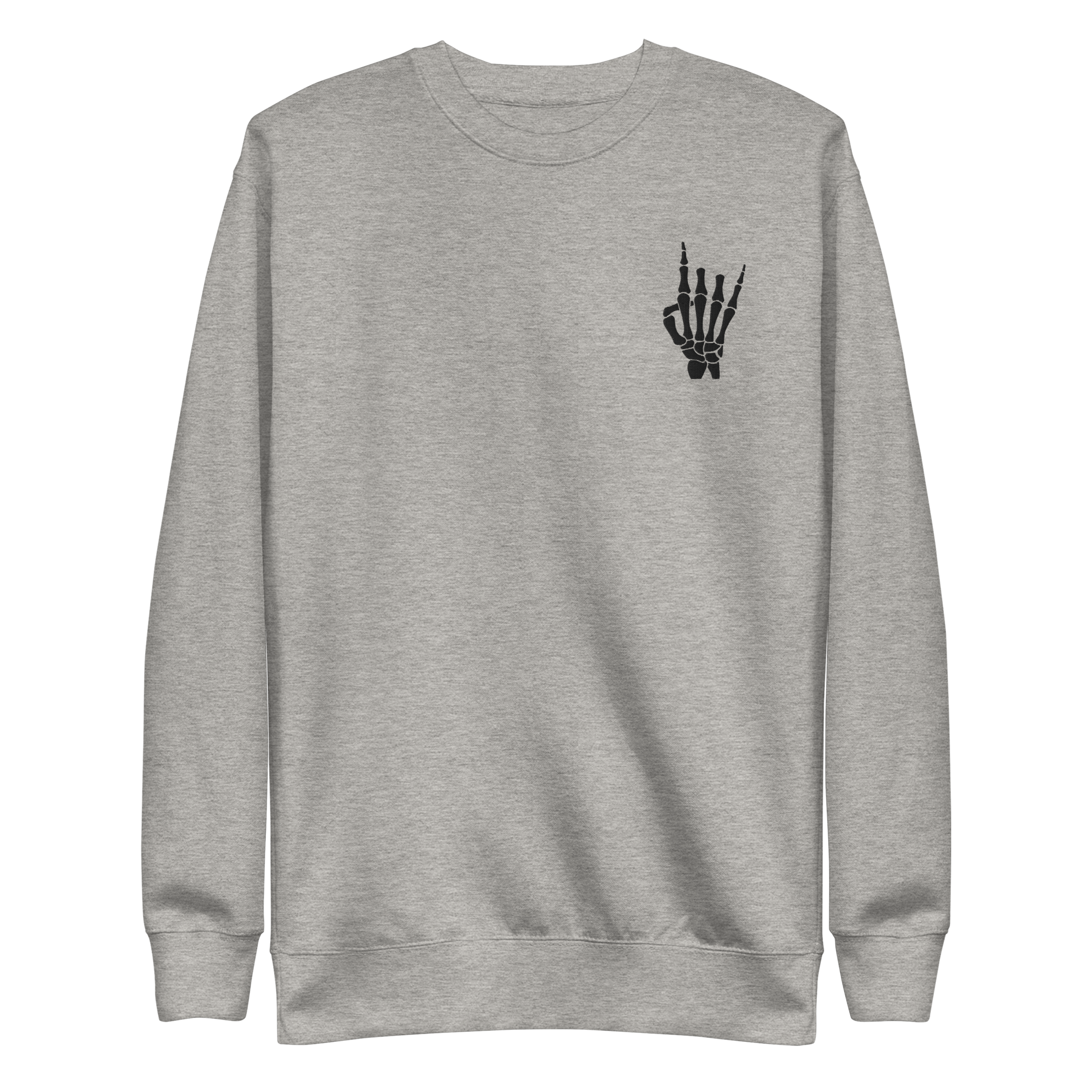 Rock On Skeleton Embroidered Sweatshirt | Sweatshirts | Wiccan Center