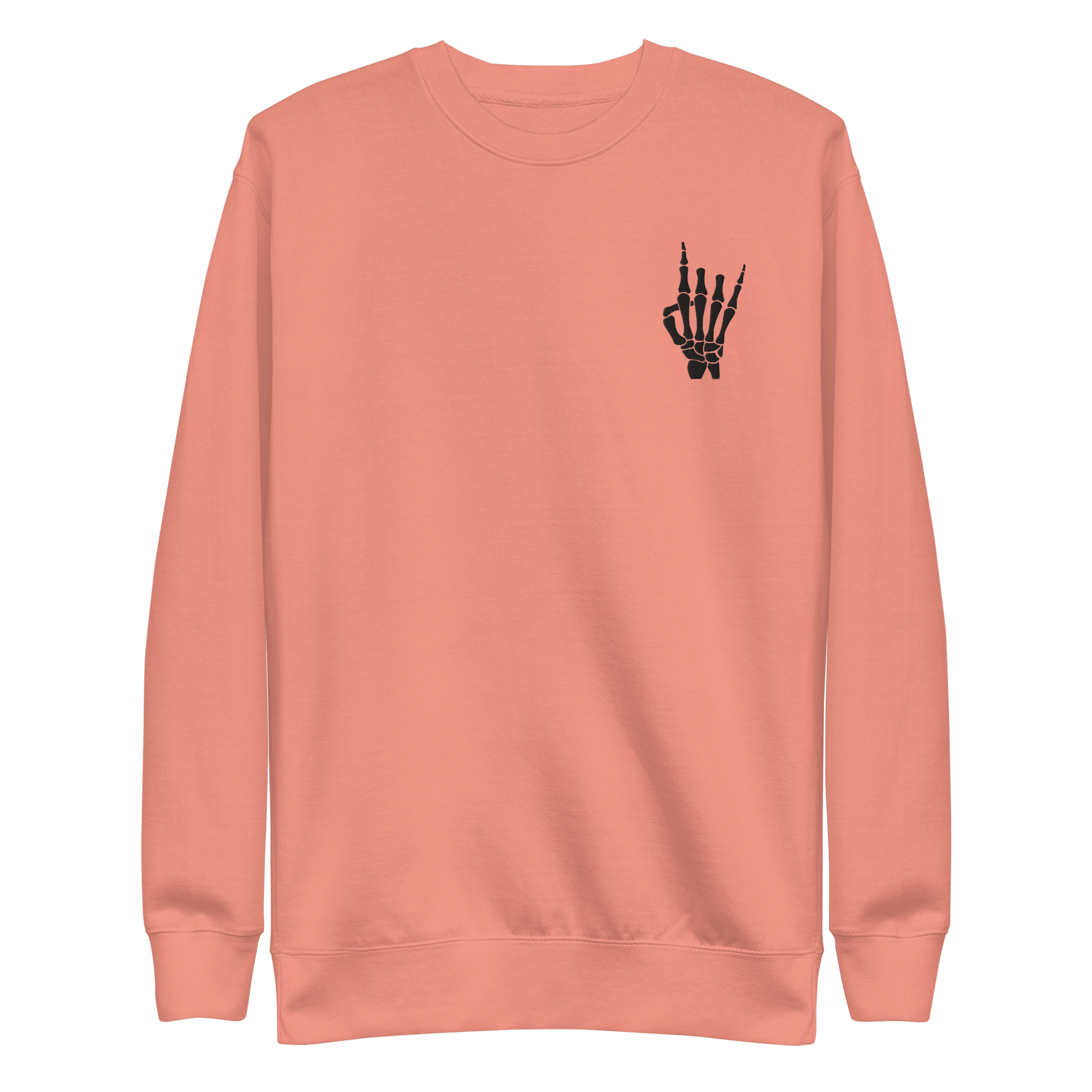 Rock On Skeleton Embroidered Sweatshirt | Sweatshirts | Wiccan Center