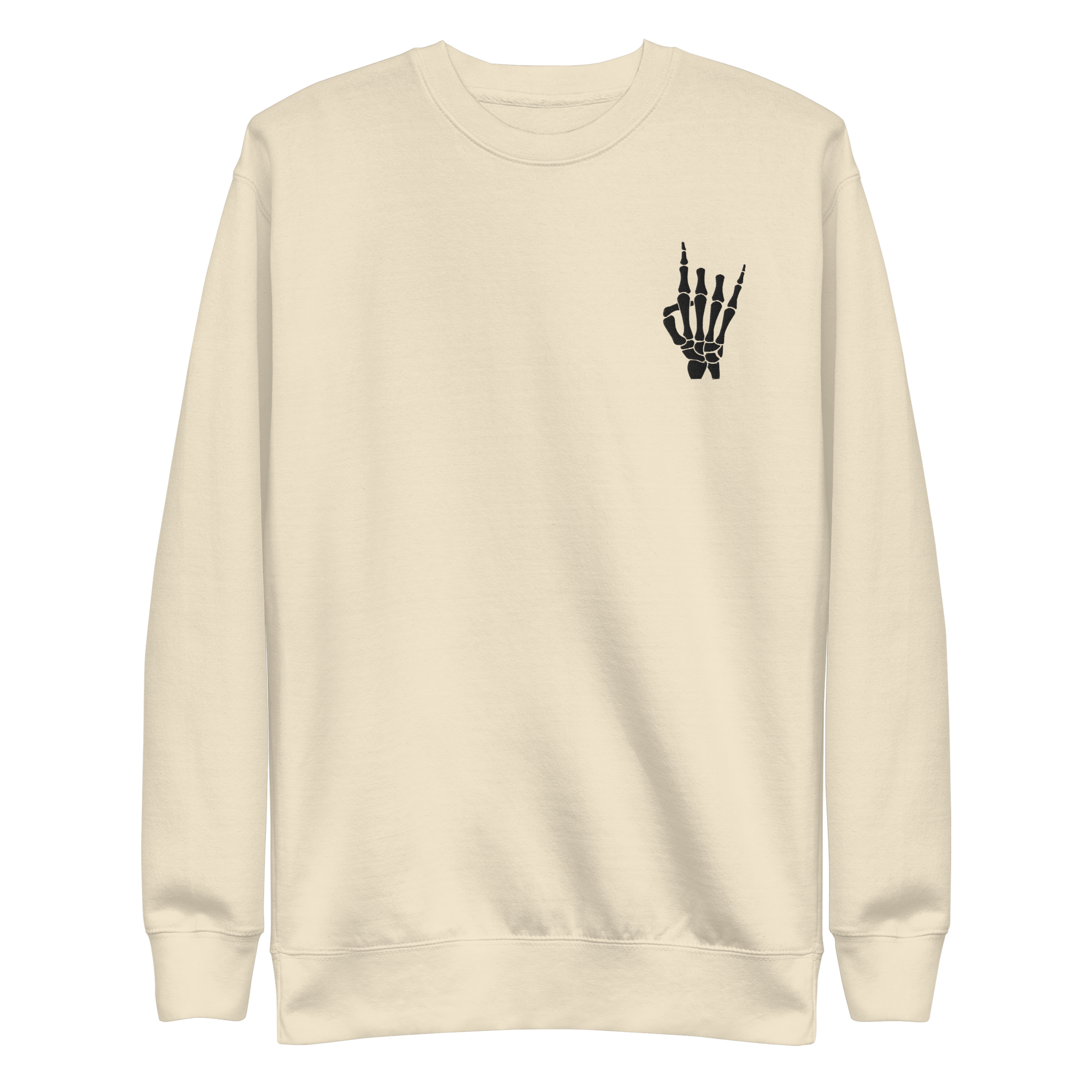 Rock On Skeleton Embroidered Sweatshirt | Sweatshirts | Wiccan Center