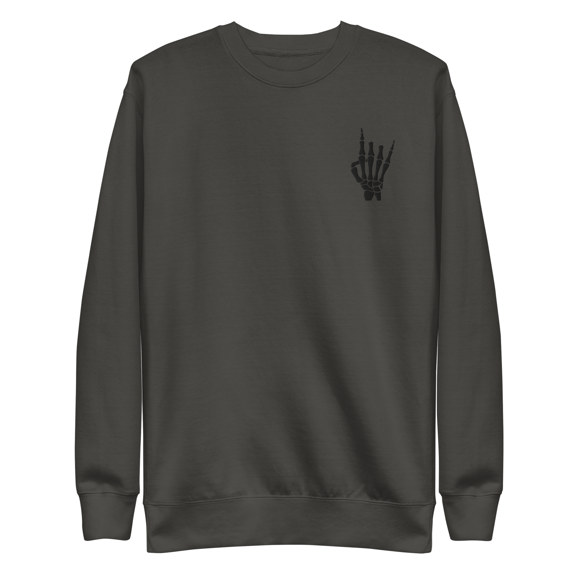Rock On Skeleton Embroidered Sweatshirt | Sweatshirts | Wiccan Center