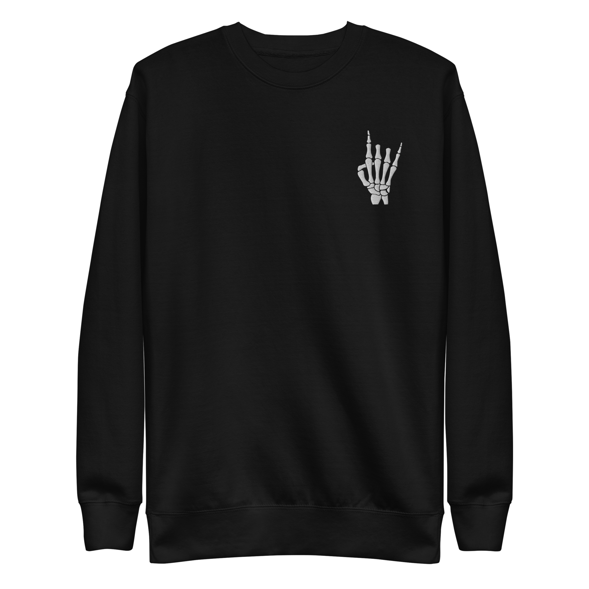 Rock On Skeleton Embroidered Sweatshirt | Sweatshirts | Wiccan Center