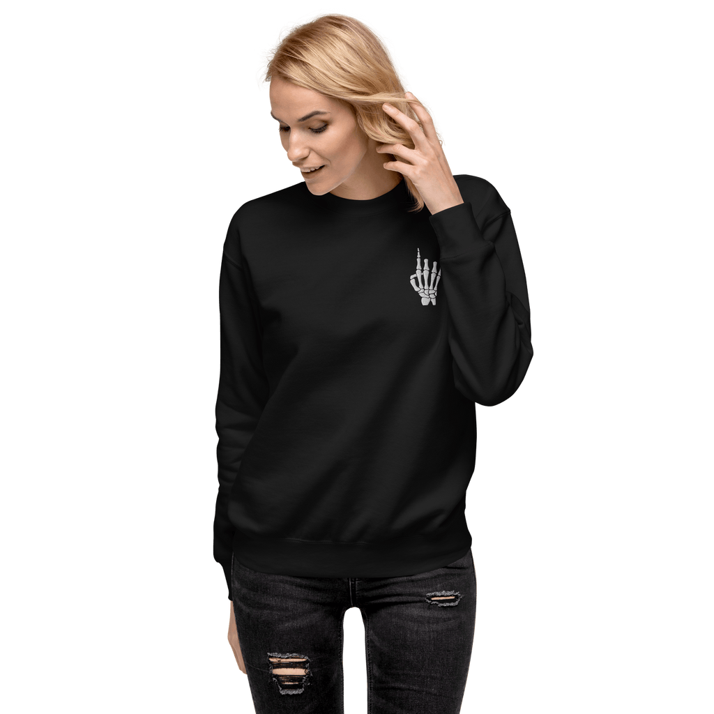 Rock On Skeleton Embroidered Sweatshirt | Sweatshirts | Wiccan Center