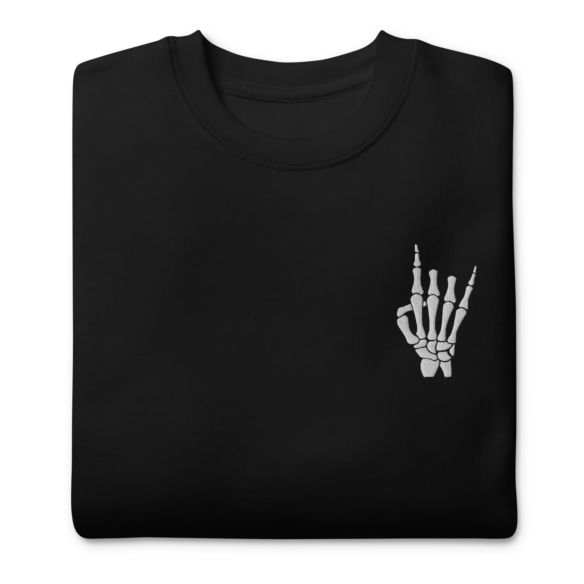 Rock On Skeleton Embroidered Sweatshirt | Sweatshirts | Wiccan Center