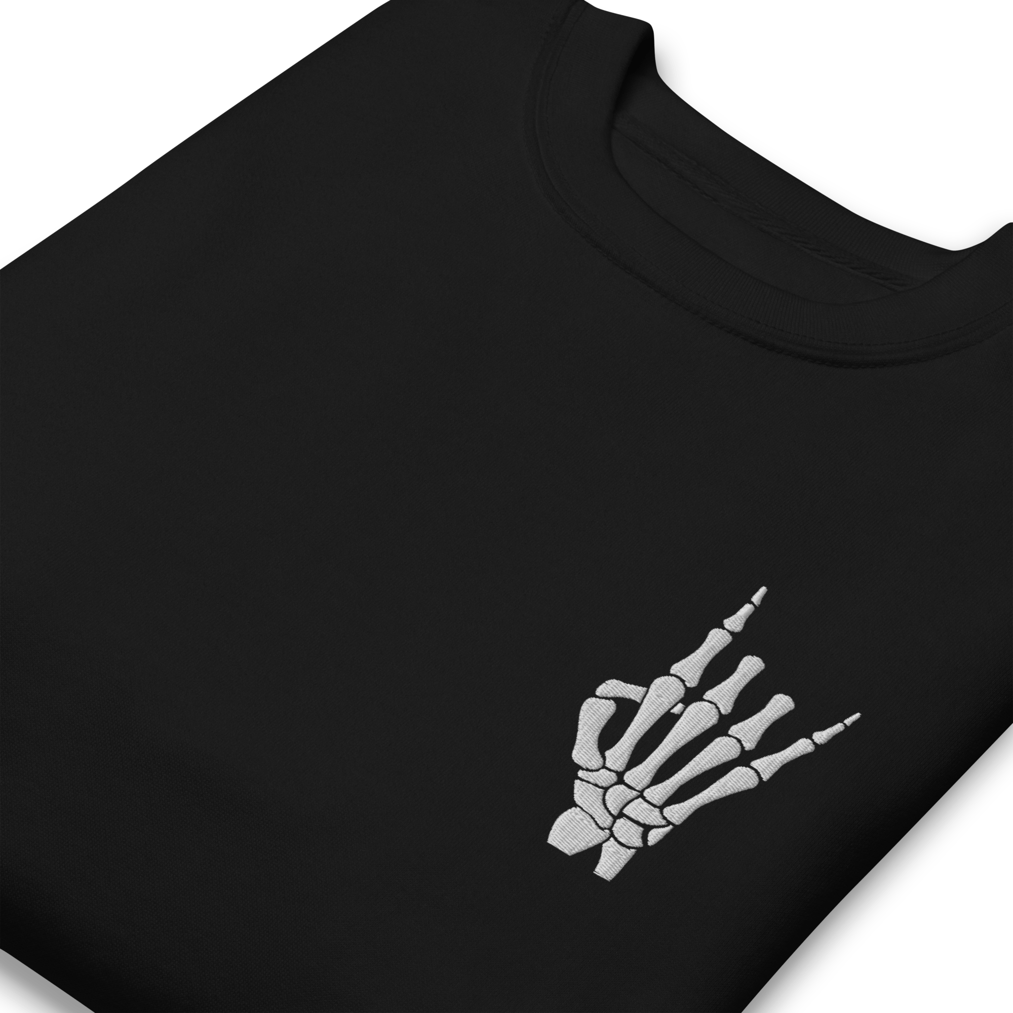 Rock On Skeleton Embroidered Sweatshirt | Sweatshirts | Wiccan Center