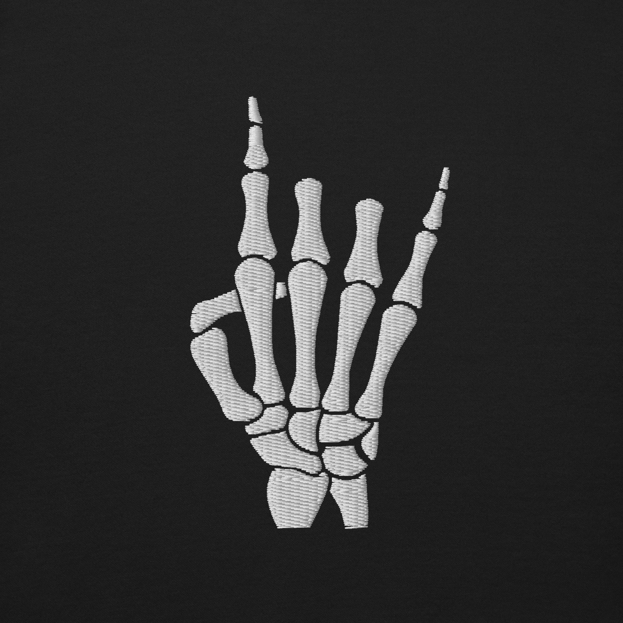 Rock On Skeleton Embroidered Sweatshirt | Sweatshirts | Wiccan Center