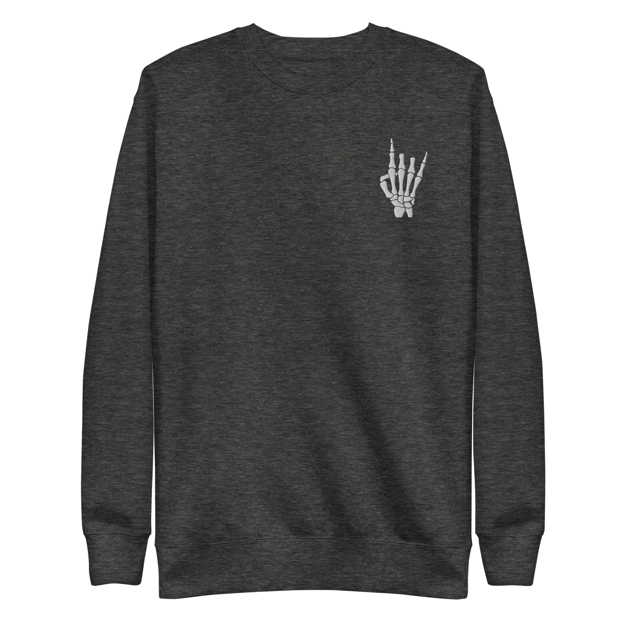 Rock On Skeleton Embroidered Sweatshirt | Sweatshirts | Wiccan Center