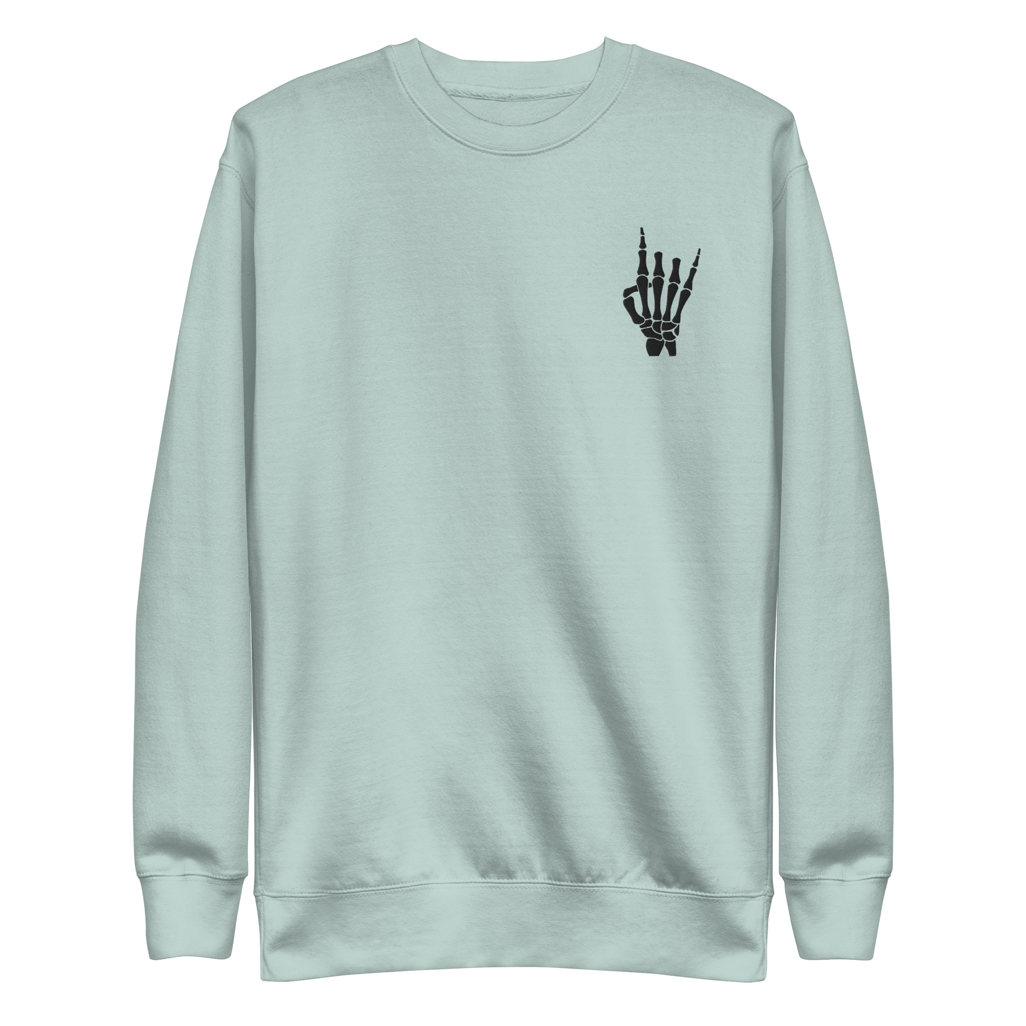 Rock On Skeleton Embroidered Sweatshirt | Sweatshirts | Wiccan Center