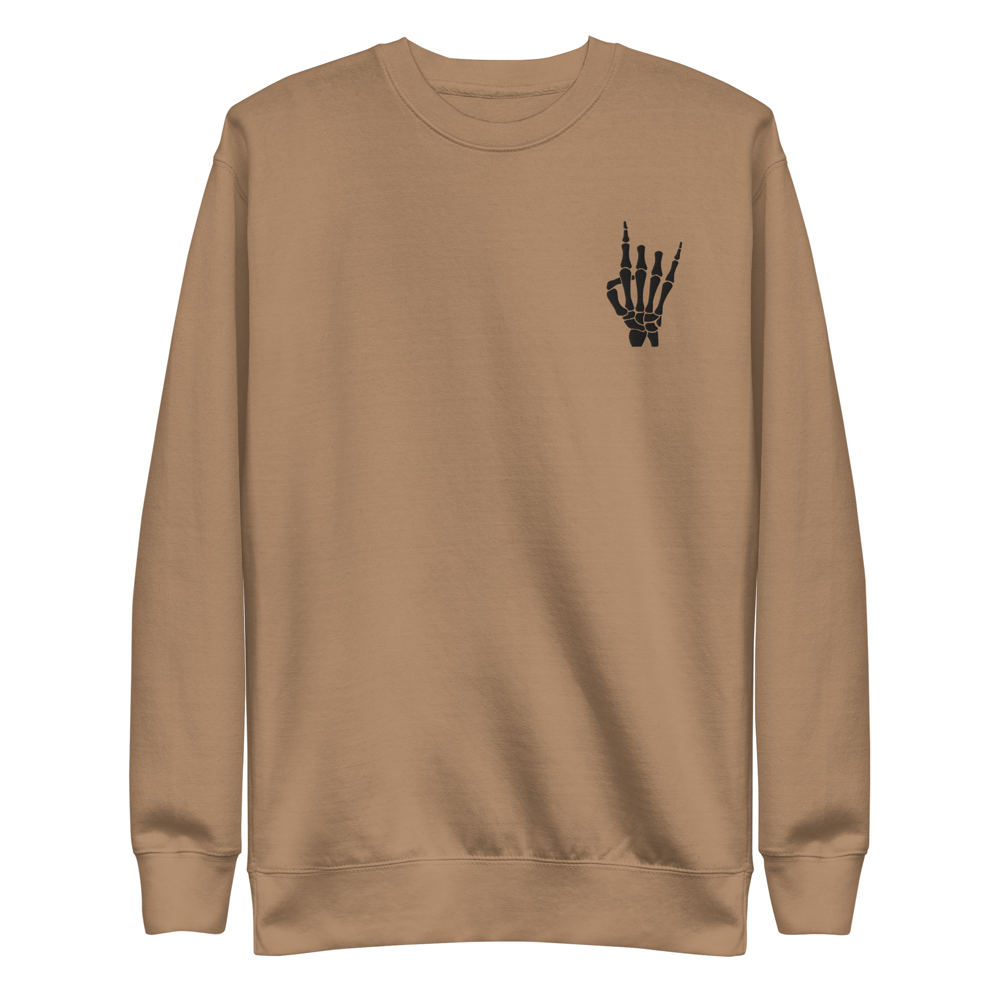 Rock On Skeleton Embroidered Sweatshirt | Sweatshirts | Wiccan Center