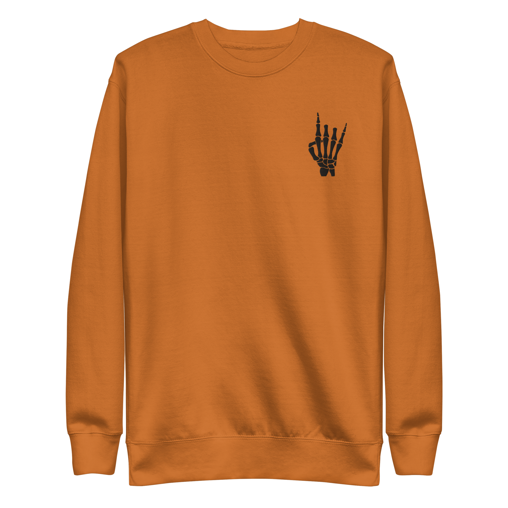 Rock On Skeleton Embroidered Sweatshirt | Sweatshirts | Wiccan Center