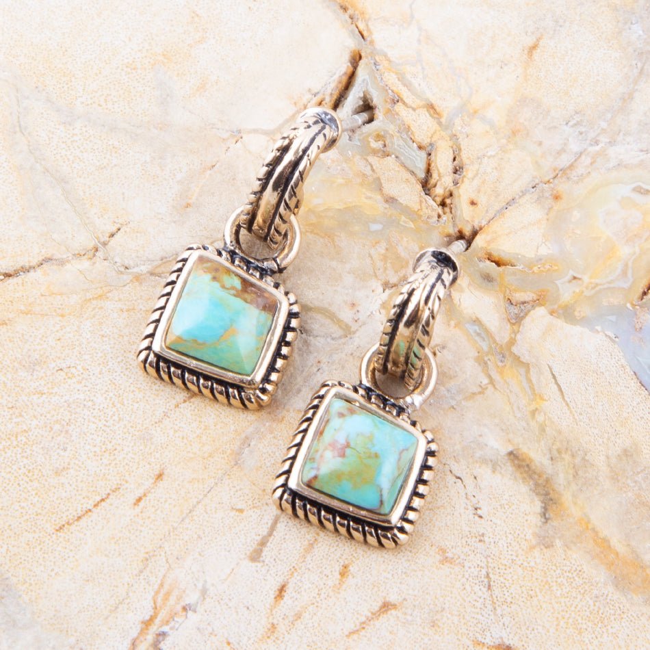 Roped Around Turquoise and Bronze Earrings | Earrings | Wiccan Center