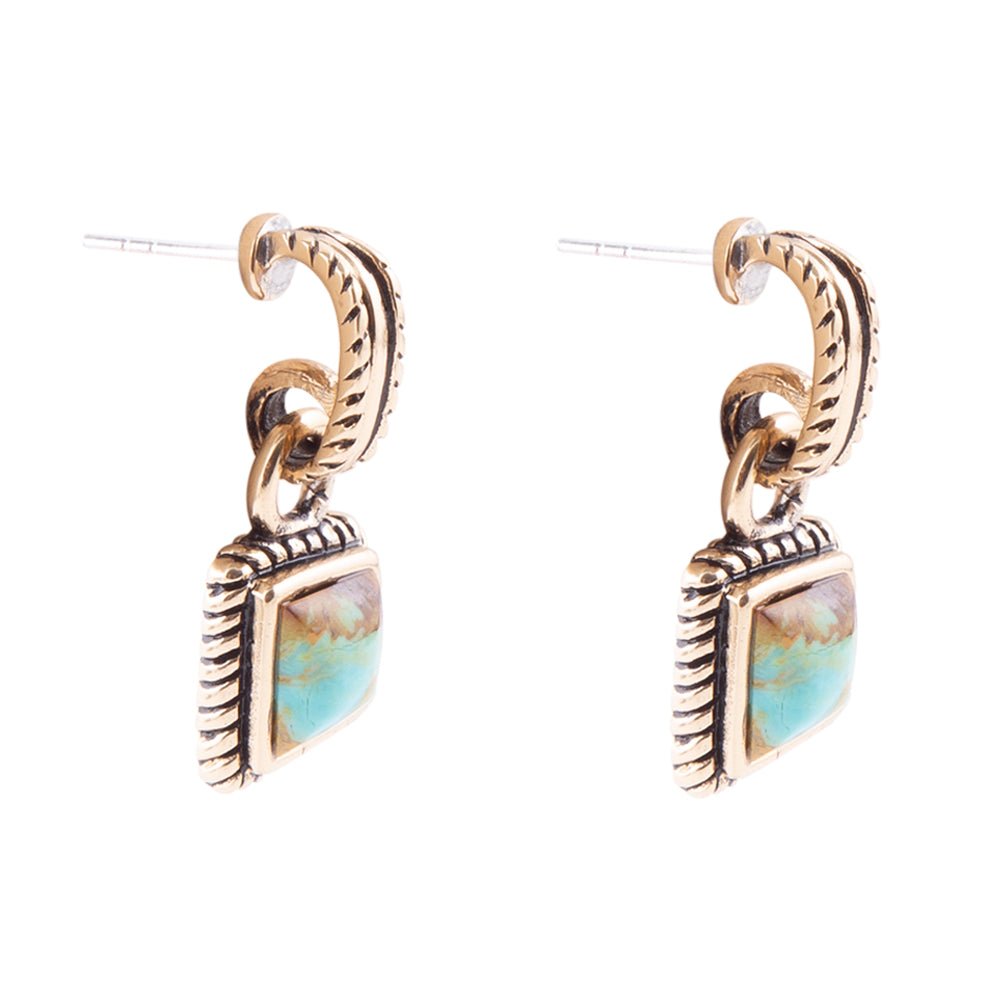 Roped Around Turquoise and Bronze Earrings | Earrings | Wiccan Center