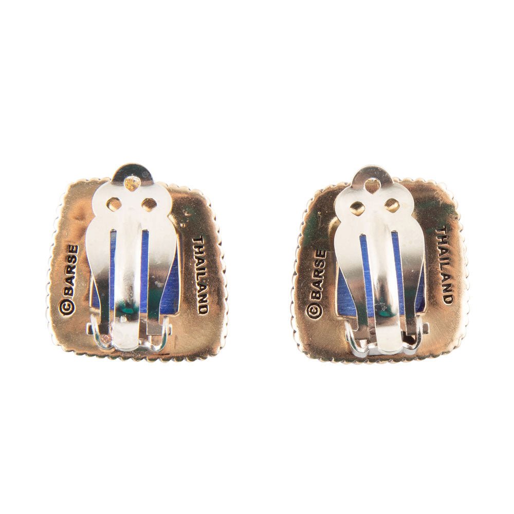 Roped Blue Lapis Golden Clip Earrings | Earrings | Wiccan Center
