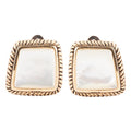 Roped Mother of Pearl Golden Clip Earrings | Earrings | Wiccan Center