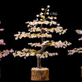 Rose Quartz 300 Chip Tree with Wood Base and Gold Wire (1 Piece) Size 9 Inches Crystal Gemstone Tree | Rose Quartz | Wiccan Center