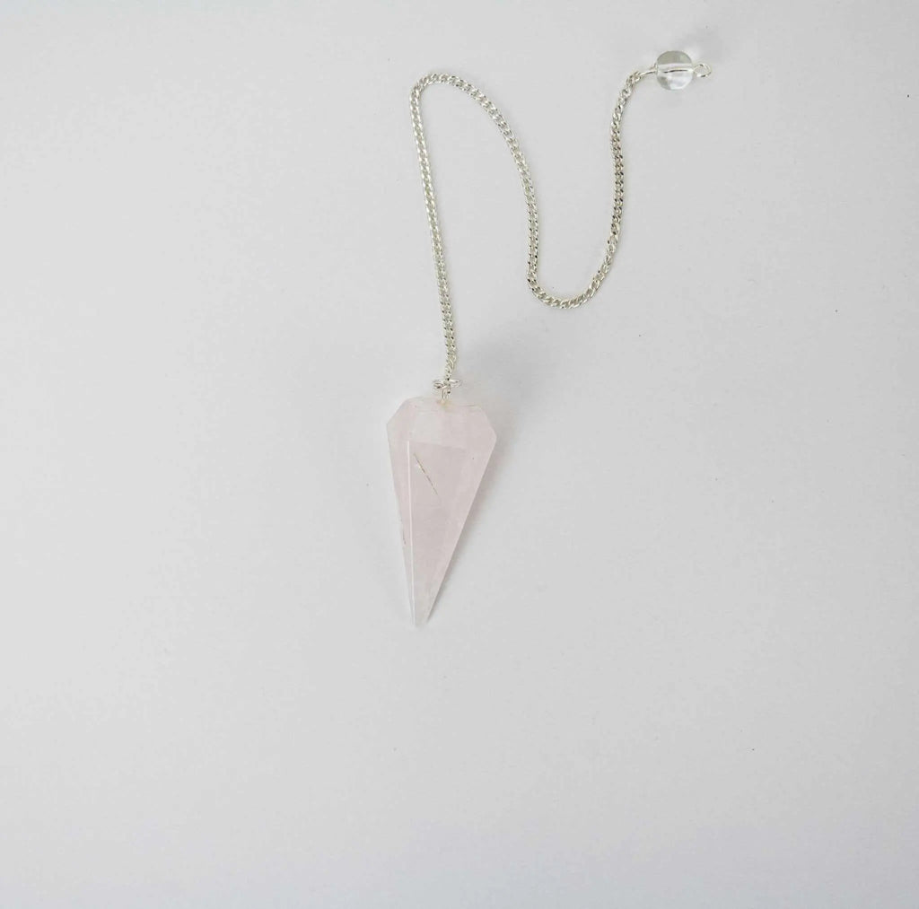 Rose Quartz Pendulum 6 sided point 1.5" | Pendulums | Wiccan Center