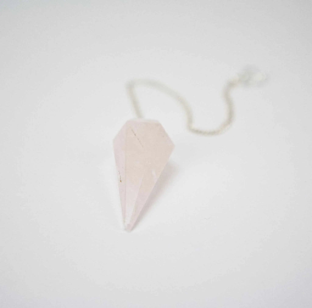 Rose Quartz Pendulum 6 sided point 1.5" | Pendulums | Wiccan Center
