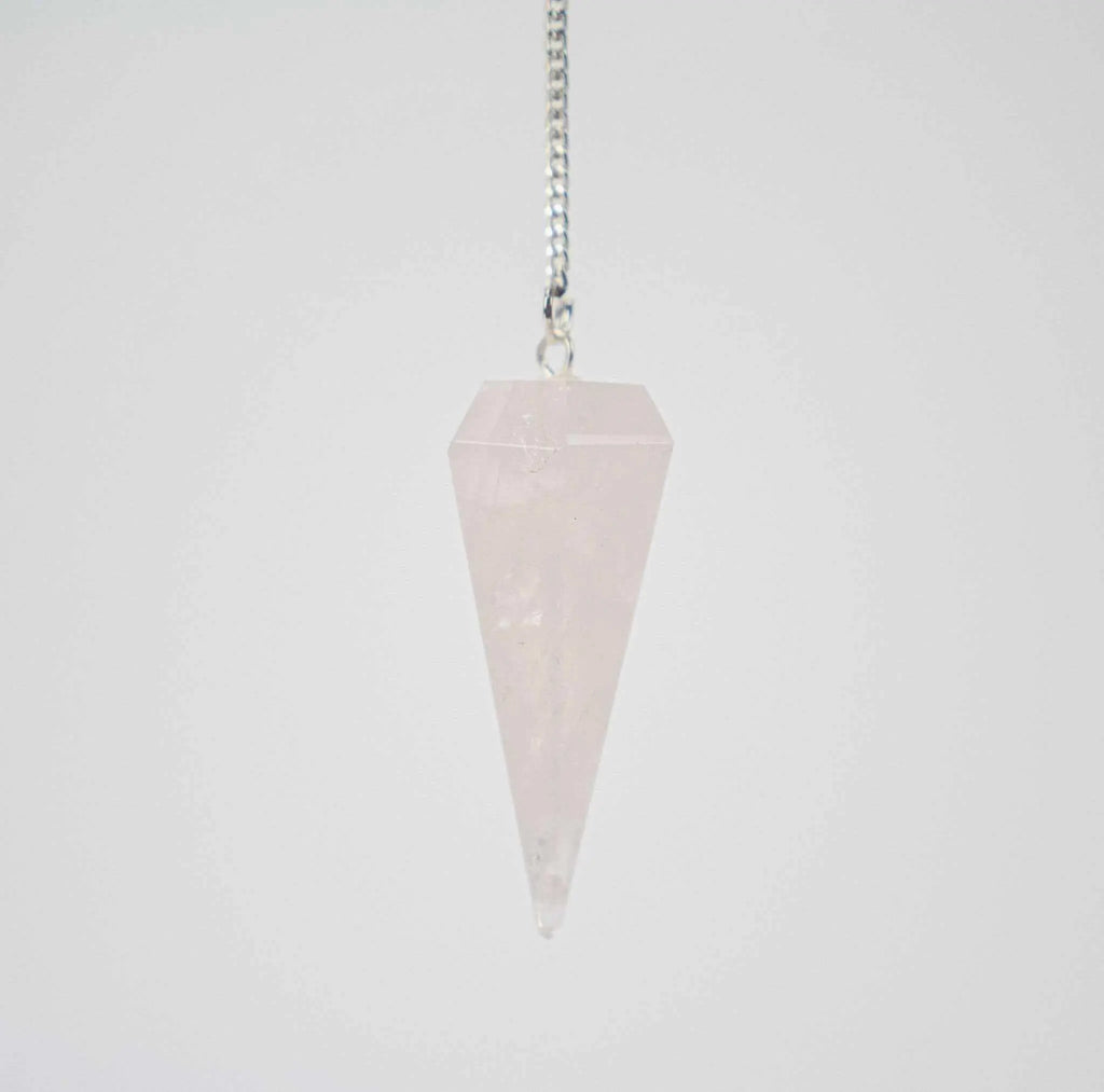 Rose Quartz Pendulum 6 sided point 1.5" | Pendulums | Wiccan Center
