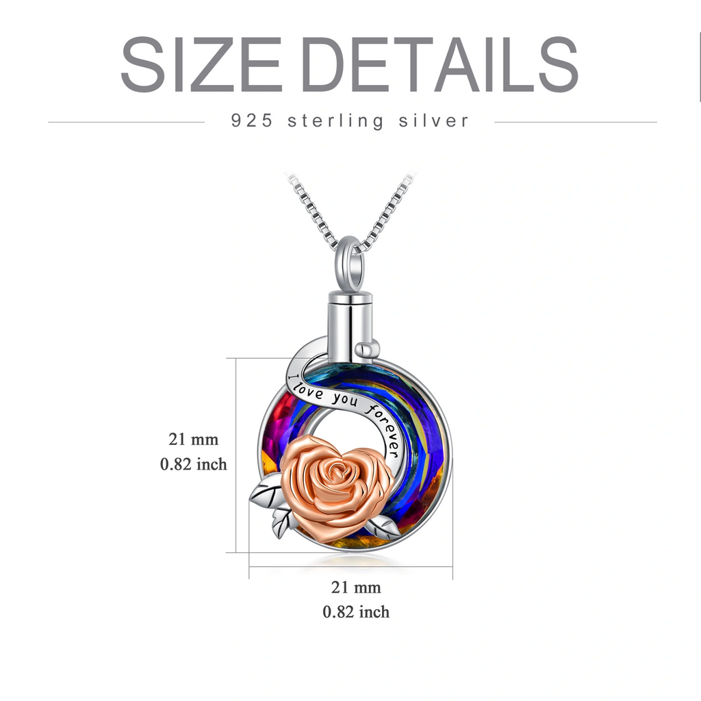 Crystal Rose Urn Necklace