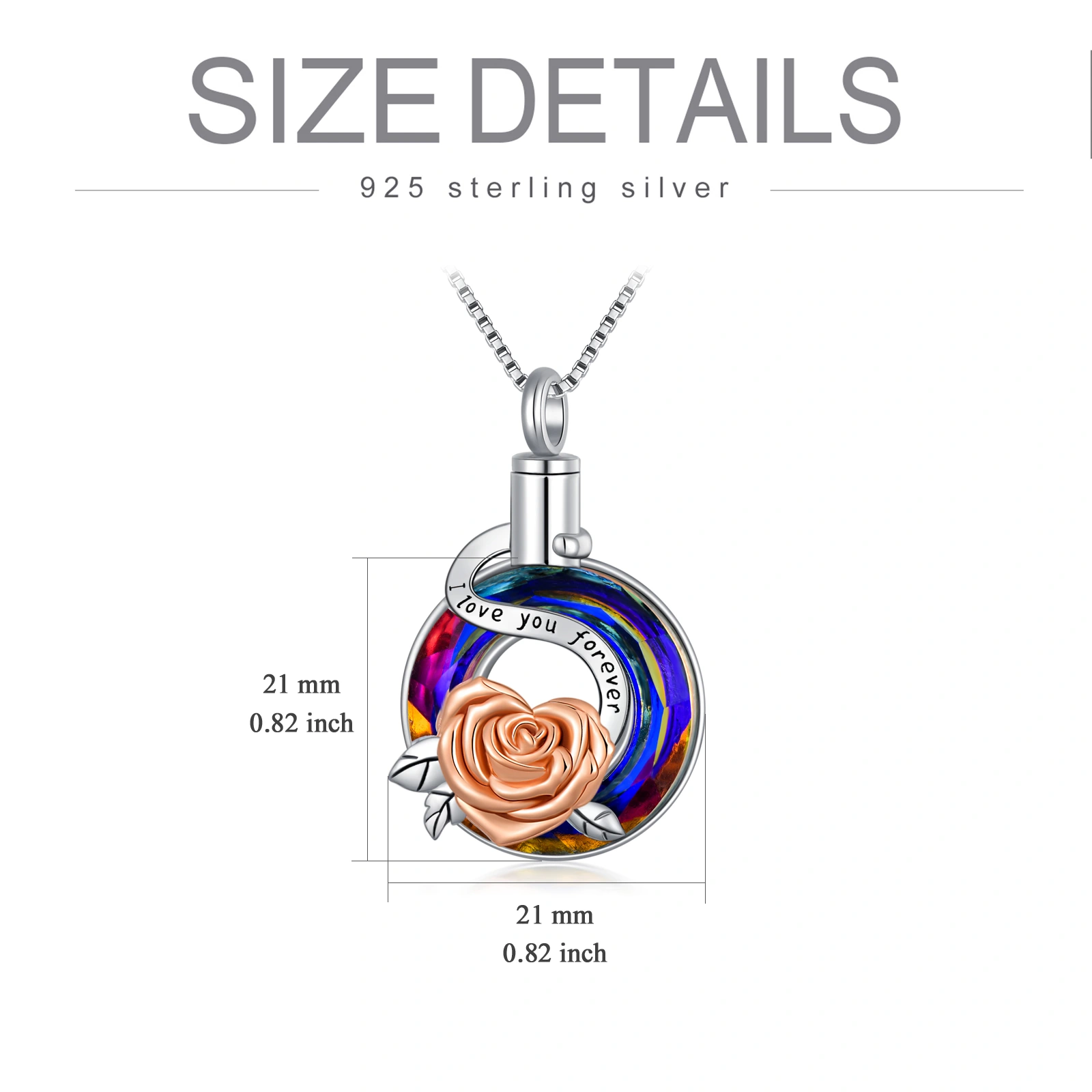 Crystal Rose Urn Necklace