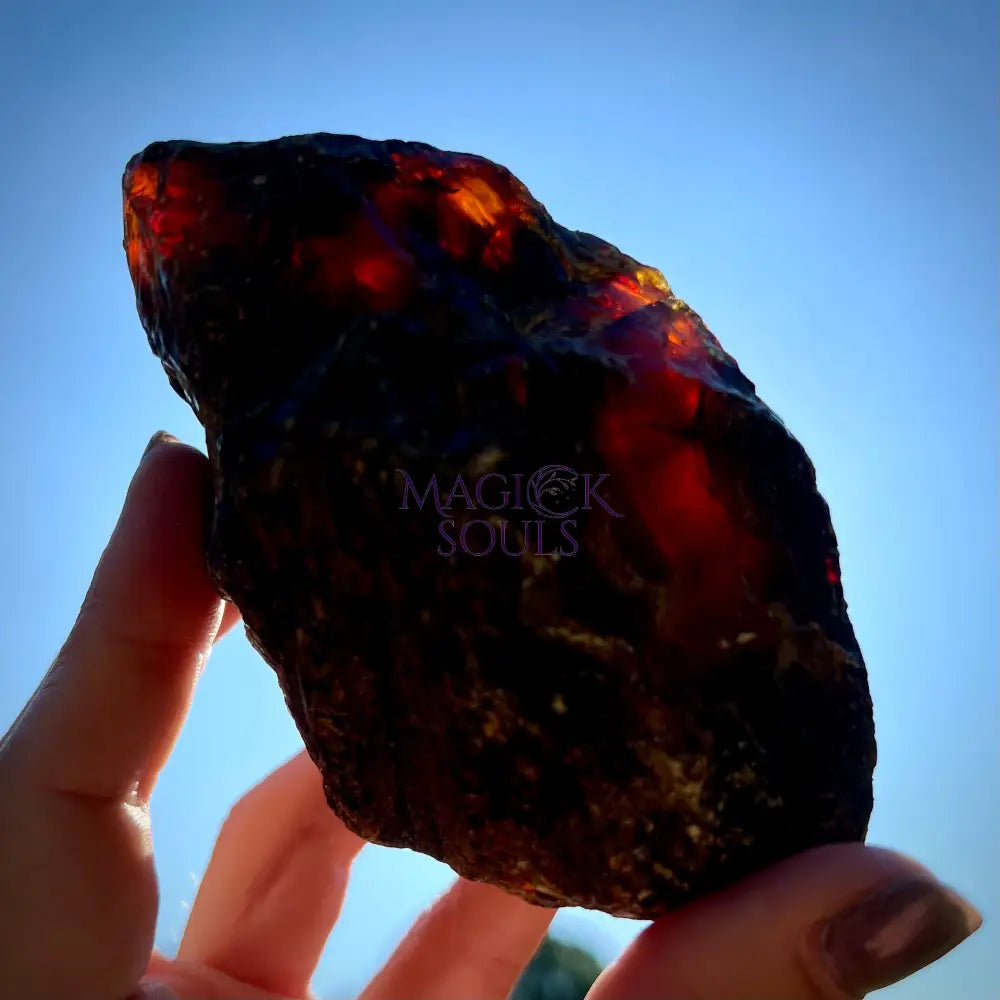 Rough Blue Sumatran Amber — Ancient UV Reactive Organic Gem from Indonesia