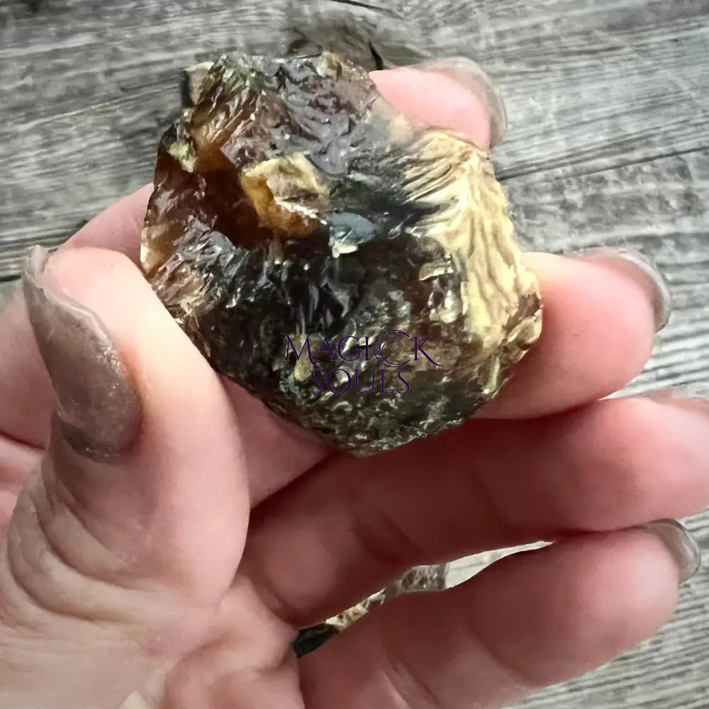 Rough Blue Sumatran Amber — Ancient UV Reactive Organic Gem from Indonesia