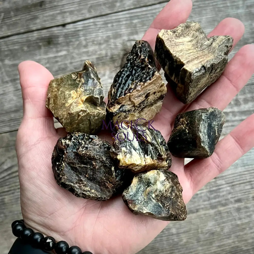 Rough Blue Sumatran Amber — Ancient UV Reactive Organic Gem from Indonesia