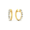 Round And Baguette Huggie Earrings