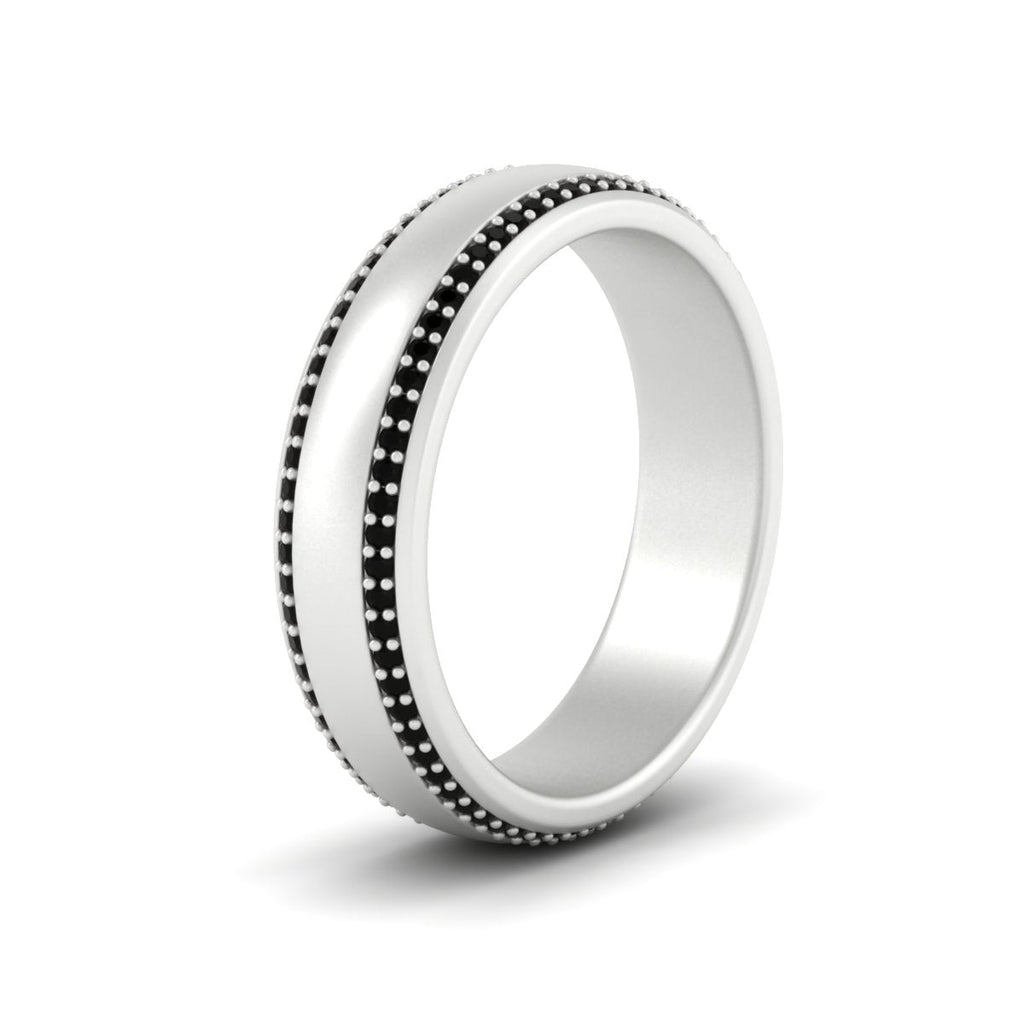 Beveled Edge Matte Eternity Mens Engagement Ring
