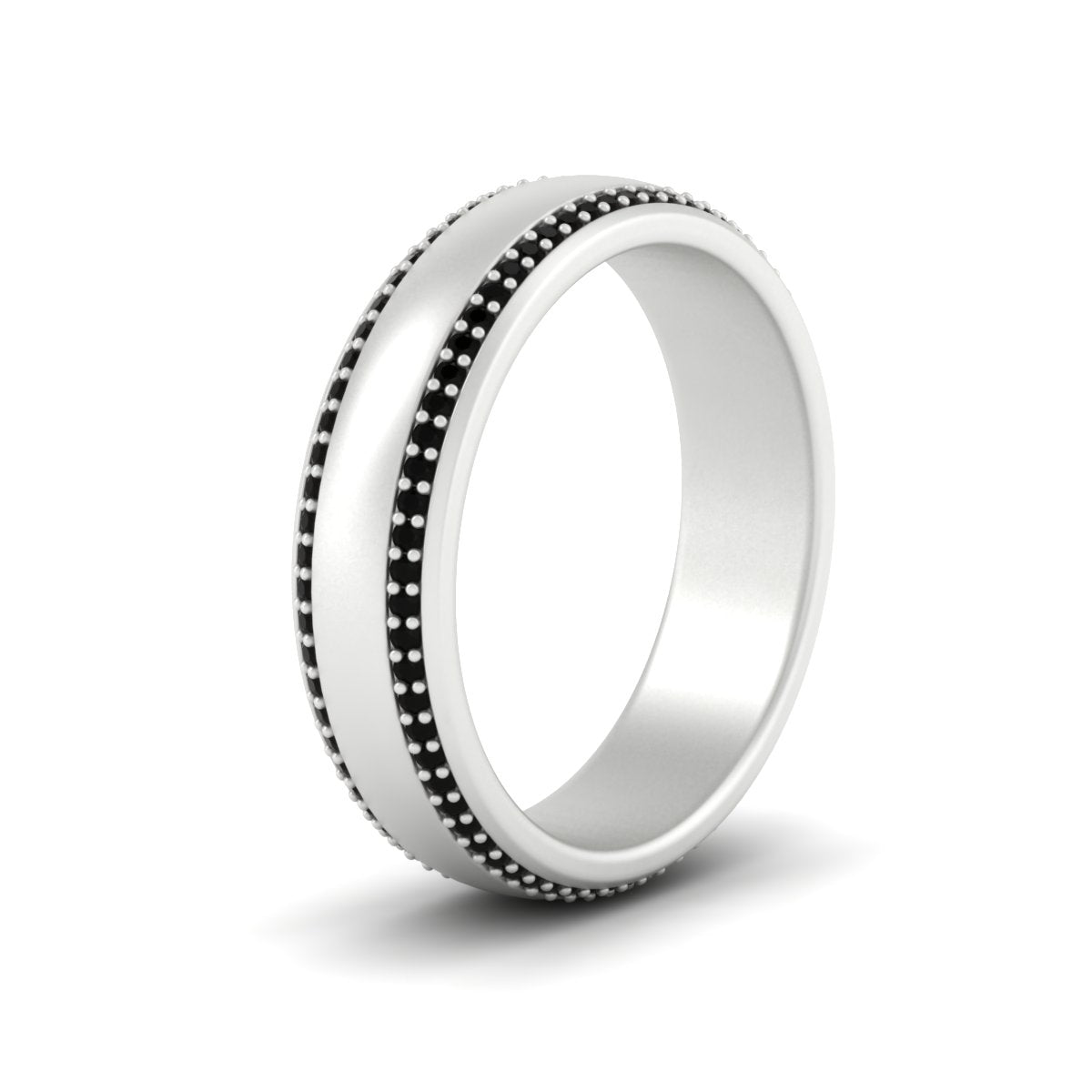 Beveled Edge Matte Eternity Mens Engagement Ring