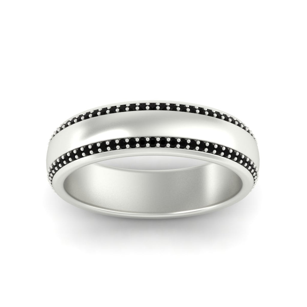 Beveled Edge Matte Eternity Mens Engagement Ring