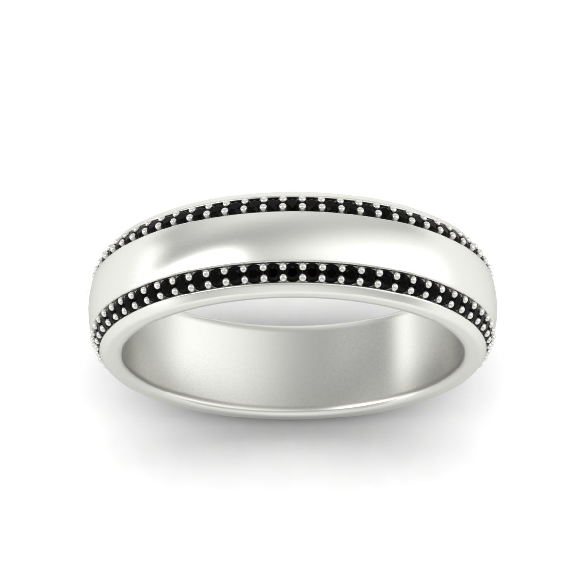 Beveled Edge Matte Eternity Mens Engagement Ring