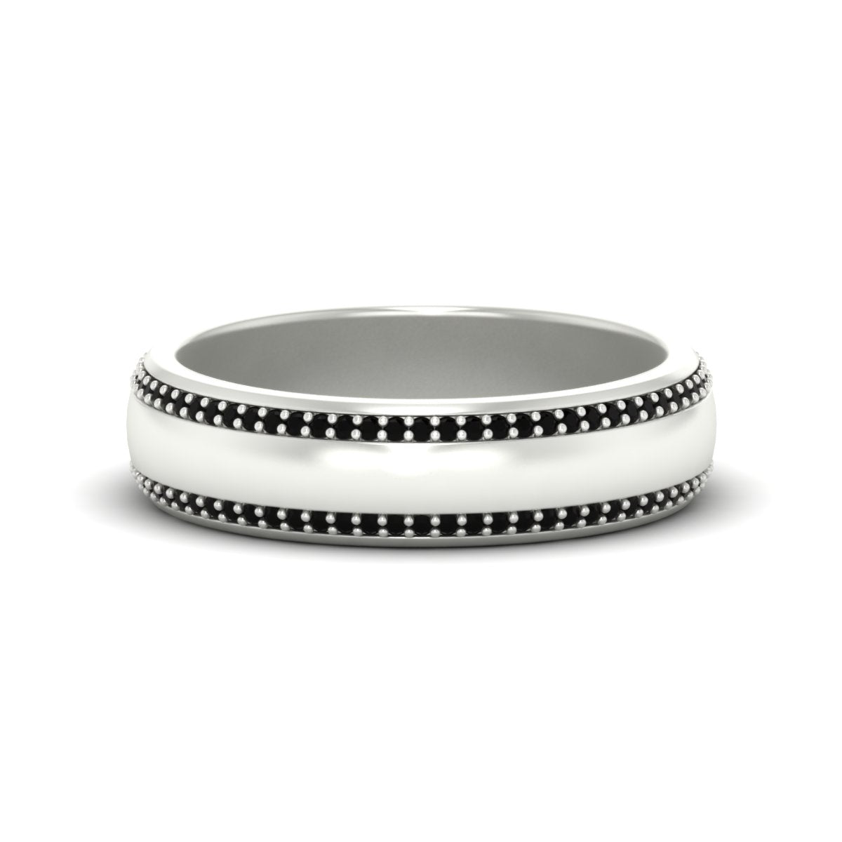Beveled Edge Matte Eternity Mens Engagement Ring