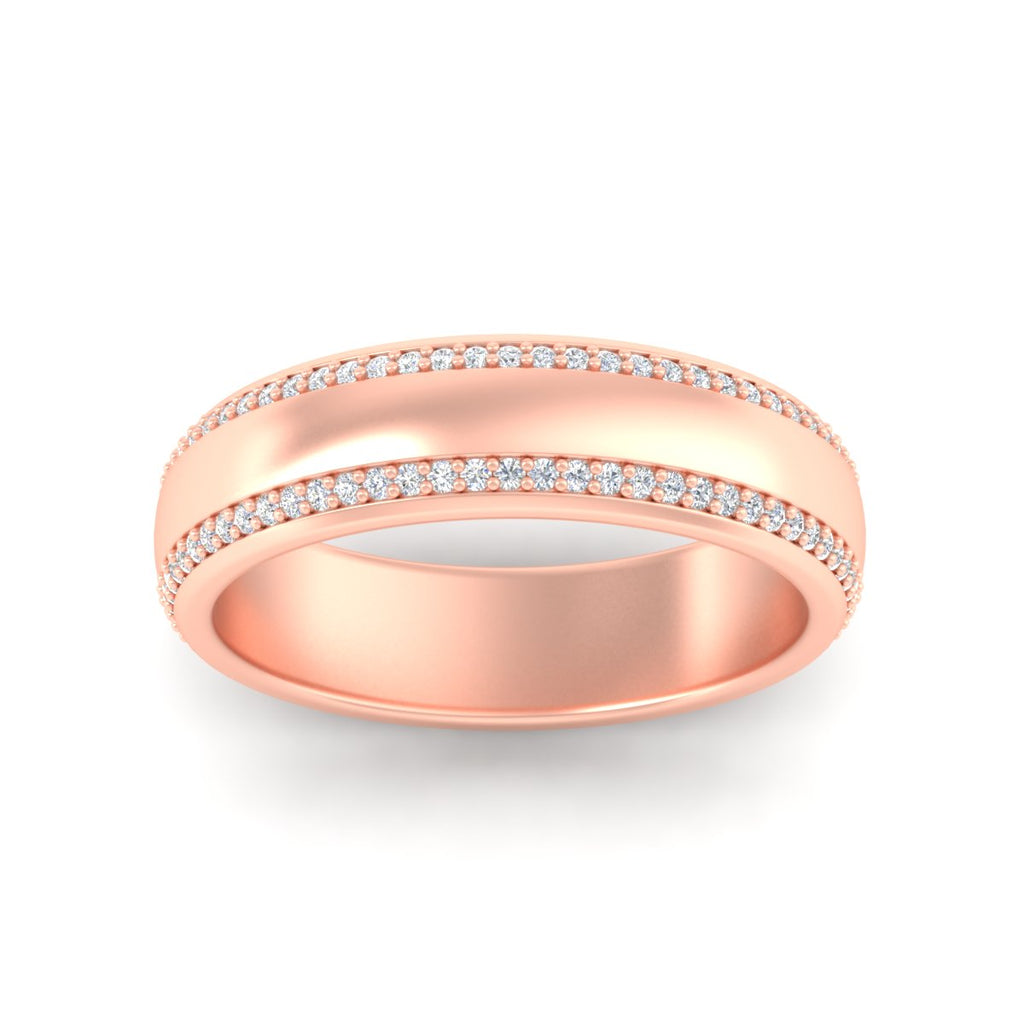 Beveled Edge Matte Eternity Mens Engagement Ring