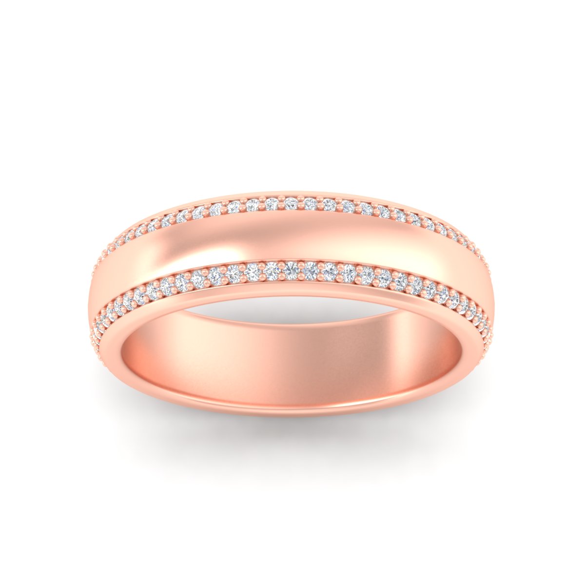 Beveled Edge Matte Eternity Mens Engagement Ring