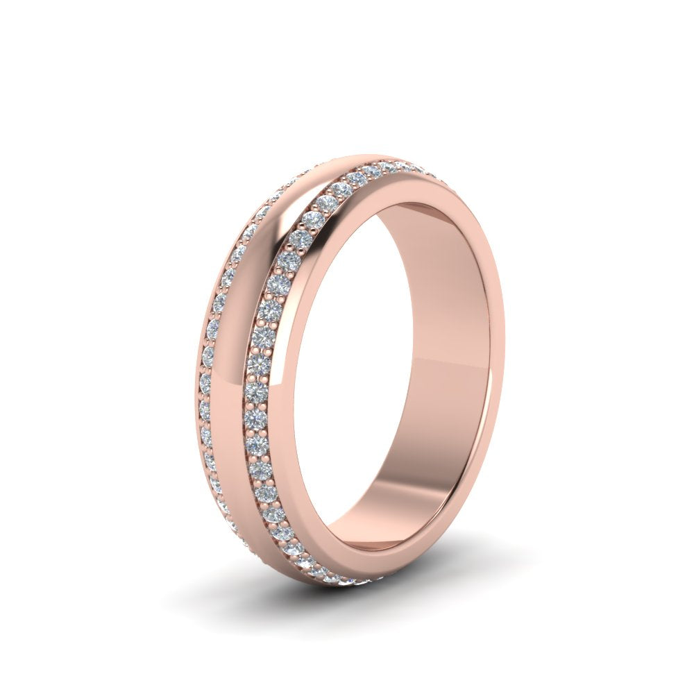 Beveled Edge Matte Eternity Mens Engagement Ring