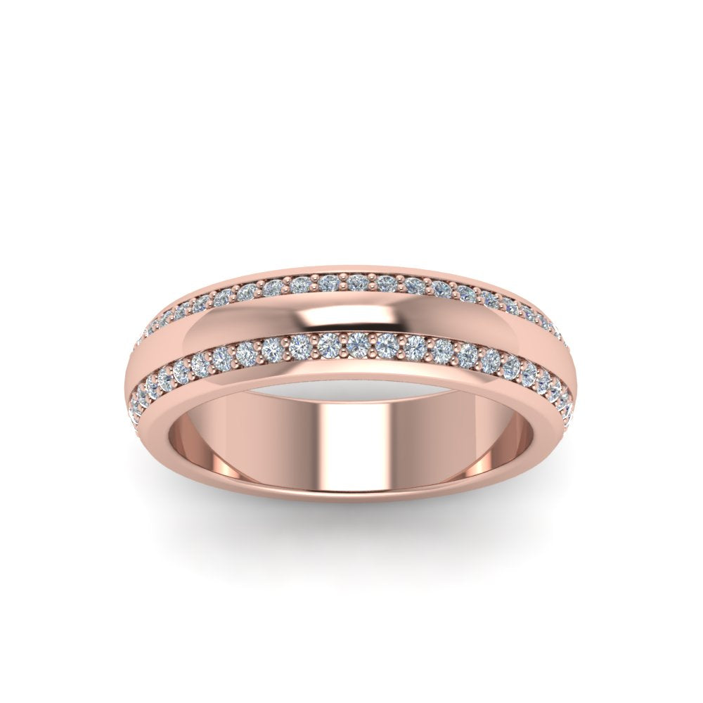 Beveled Edge Matte Eternity Mens Engagement Ring