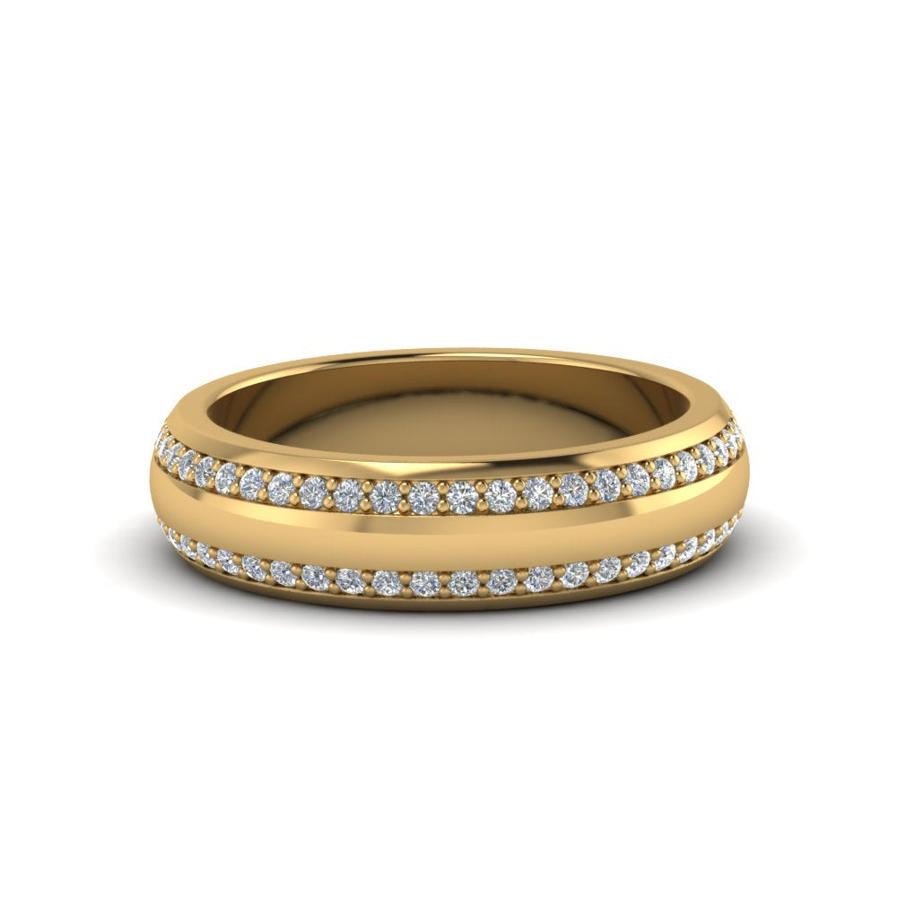 Beveled Edge Matte Eternity Mens Engagement Ring
