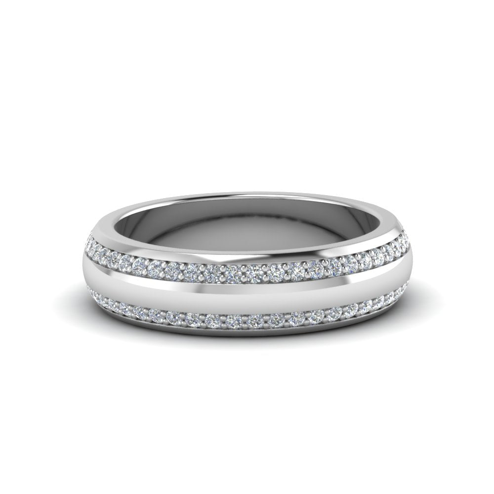 Beveled Edge Matte Eternity Mens Engagement Ring