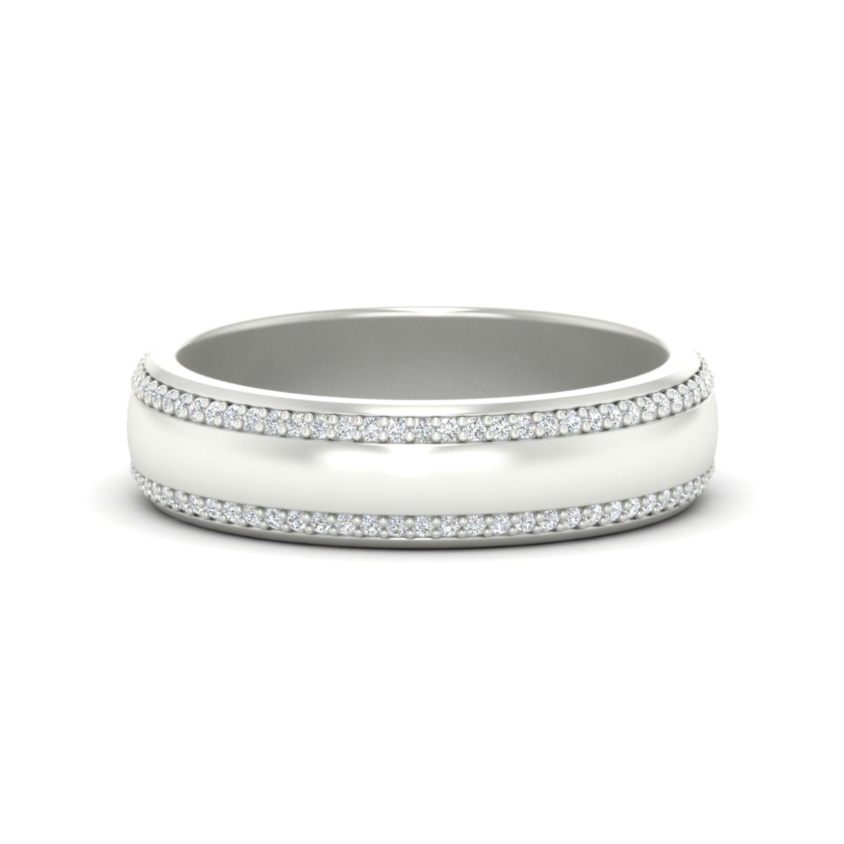 Beveled Edge Matte Eternity Mens Engagement Ring