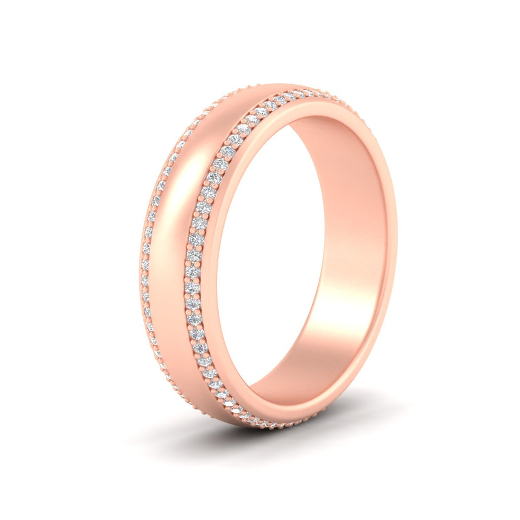 Beveled Edge Matte Eternity Mens Engagement Ring