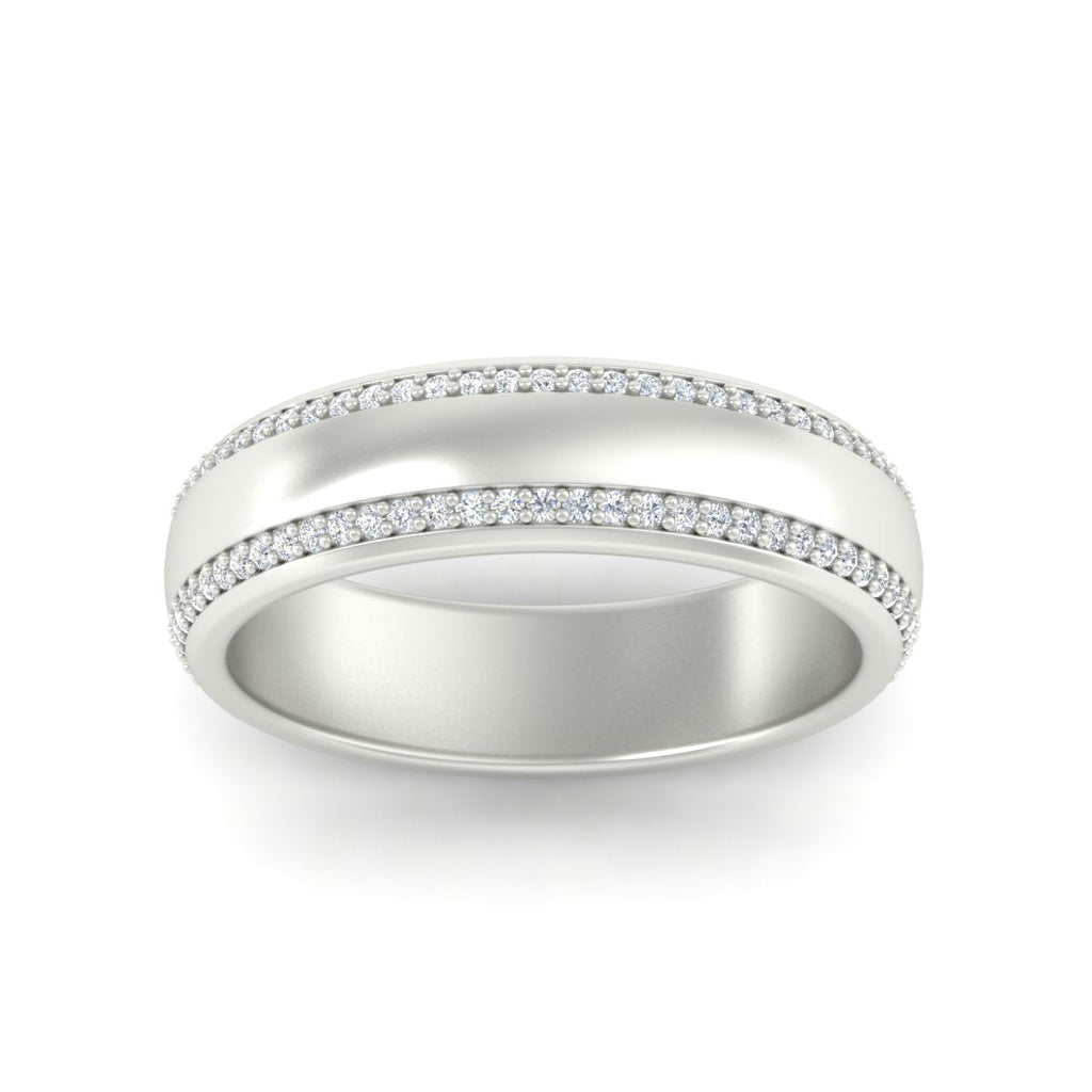 Beveled Edge Matte Eternity Mens Engagement Ring