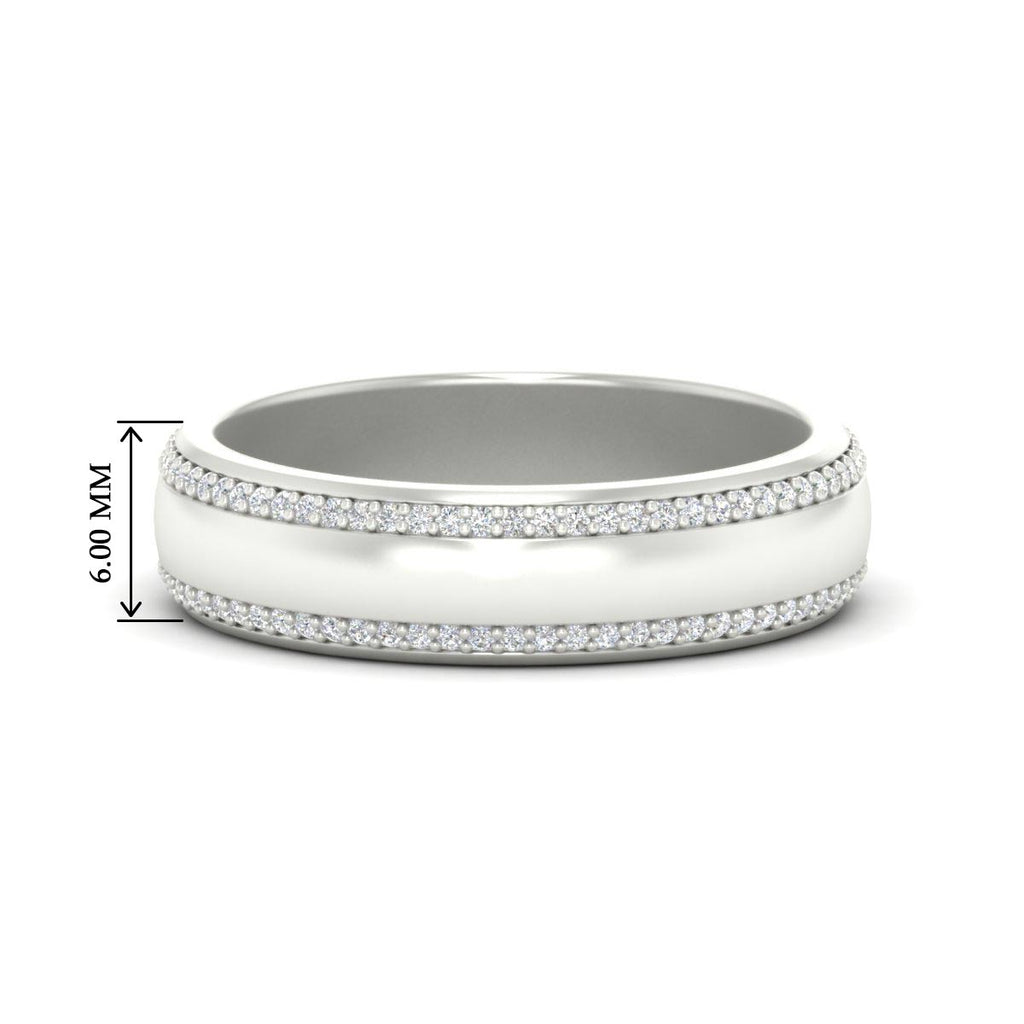 Beveled Edge Matte Eternity Mens Engagement Ring